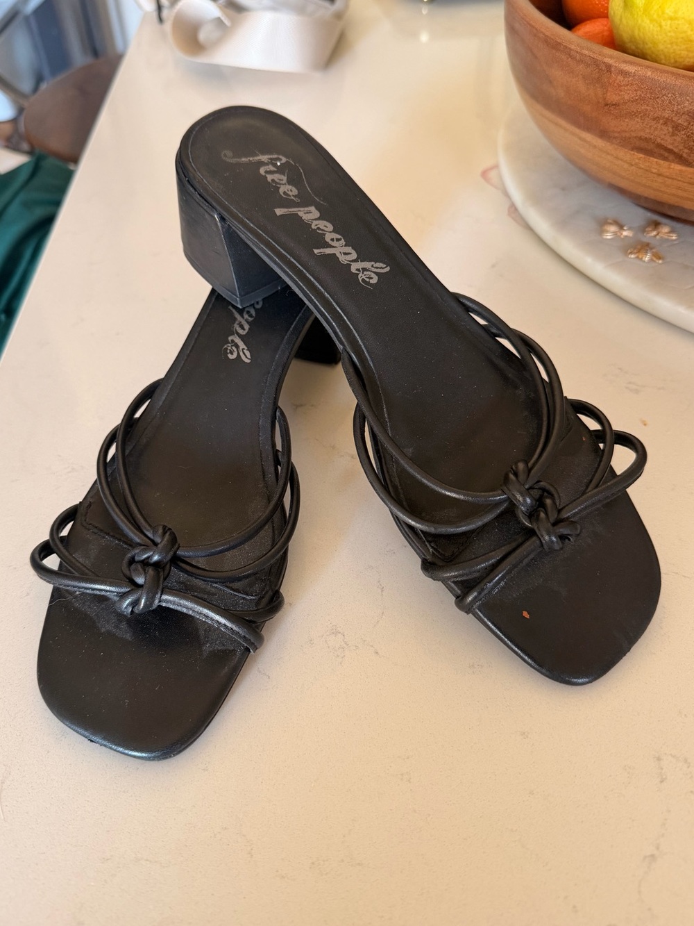 Free People Black Leather Sandals